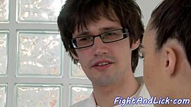 nurse babes wrestle then dive into wet lesbian pussy licking!