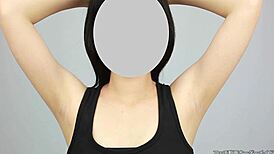 Japanese armpit fetish close-up licking and sniffing