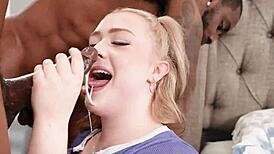 slutty 18yo blonde stepdaughter gangbanged by stepdad and black buddy's bbc