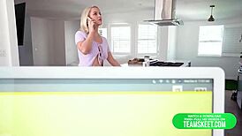 Petite Milf's Juicy Ass Curves Tease Horny Stepson!