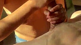 boyfriend away i suck buff mexican's huge cock gets handjob cum all over