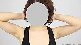 Japanese armpit fetish close-up licking and sniffing