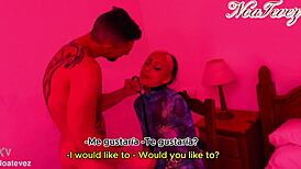 so this latina milf wife with natural tits cheats on hubby banging her muscular best friend bodybuilder style