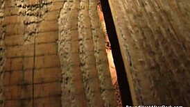 I'm peeking secretly as lesbian slave masturbating to huge orgasms