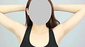 Japanese armpit fetish close-up licking and sniffing