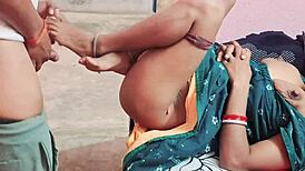 Skinny Indian Virgin's Boyfriend Fingers Her Gaping Asshole and Big Clit