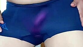 femboy shakes panties in intimate lingerie dance