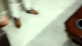 petite 18+ drops panties in vacation toilet for naughty evening