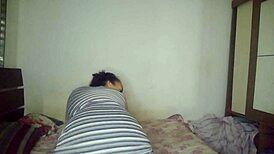 Safada teen vibrates her soaked pussy bent over, desperate for thick cock pounding