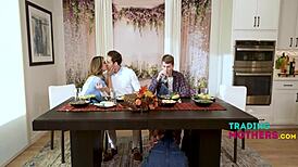 Step Moms Gangbang with Pussies Spread Wide for Taboo Four-Way Banging