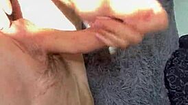 boyfriend away i suck buff mexican's huge cock gets handjob cum all over