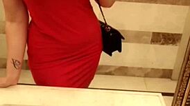 petite 18+ drops panties in vacation toilet for naughty evening