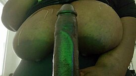 boyfriend rams huge black cock into plump bbw tits