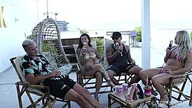 Bruna Carlos and Matheus Caetano couple casting compilation handjobs and lingerie on sheer red