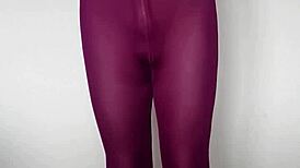 cum dripping down sexy burgundy leggings feels so intense