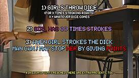 hey girls wanna make this big cock explode in our double handjob dice game?