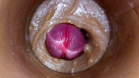 extreme closeup huge sperm injection floods pussy toy cam!!