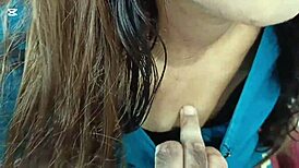 husband caught cheating with bhabhi. wife joins sloppy blowjob