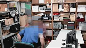 Teen feels rush spreading wide for mall security's thick cock inside