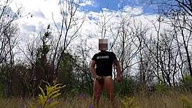 Handsome Muscular Bodybuilder Walks Naked Through Public Park Game in Underwear