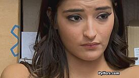 Teen feels rush spreading wide for mall security's thick cock inside