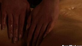 Naughty Oiled Lesbians Moan In Bondage Massage Orgasm