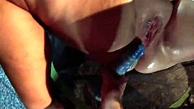 juicy bbw girlfriend naked outdoor toy sex whips wild!