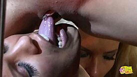 Blonde Brunette Strippers Lick Clits In Night Club