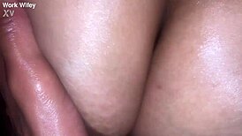 Work Wifey’s Massive Tits Bounce in Oily Titty Fuck