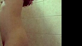 small tits model teases hot in steamy shower scene