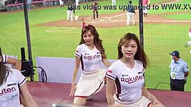 Sexy cheerleaders shake perfect bodies in baseball dance tease