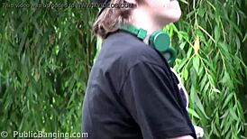 join this extreme public street threesome where cute 18+ blonde alexis crystal sucks and fucks two cocks in the car