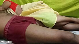 Meera Bhabhi Wakes Sleeping Husband for Midnight Assfucking