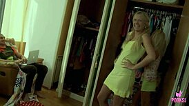 double fun with violet's blonde blowjob skills