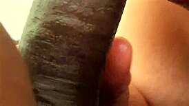 black dude in try not to cum challenge with wife slurping his cock but he blasts jizz in her mouth anyway 😩💦😂