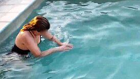 Beautiful Stepmom Flashes Tits at Pool - Craving Huge Cock Now!