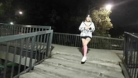 mexican girl strolls publicly flashing thong outdoors