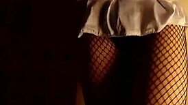 Nurse Lucy Diamond twerks her fishnet ass for patient