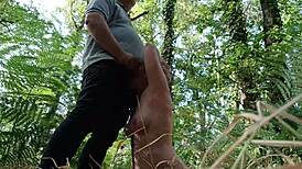 French slave bound chained pissing cums on highway in total submission