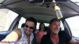 busty british tattooed babe publicly sucks cock tongue piercing out before outdoor fuck