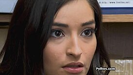 Teen feels rush spreading wide for mall security's thick cock inside