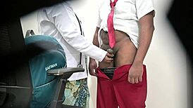 Lady Doctor Examines Schoolboy's Thick Cock Thoroughly