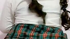 what a juicy ass this student flaunts post-school soaking panties in orgasm video