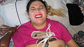 Guy punishes tasty latina blonde bitch's vagina hardcore style