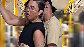 Damn! Slutty student cums hard on public bus ride!