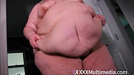 ssbbw ivy davenport jiggles massive obese belly fat