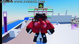 He beats slut senseless then fucks her raw in roblox cumbat