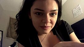 Hot girl reveals her sexy big tits up close