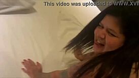 Horny BBW wife Mary Jhuana flashes pierced nipples and shakes big natural tits in lingerie