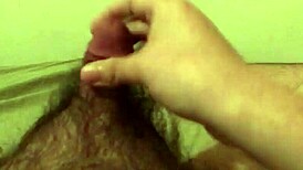 Thick Small White Cock's Hairy Cumshot